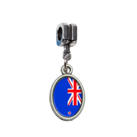 Pandora New Zealand Flag August Birthstone Photo Flower Charm image