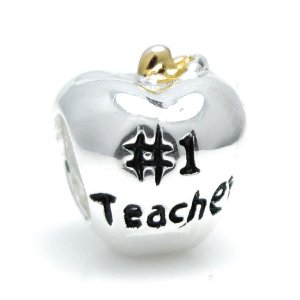 Pandora Number 1 Teacher Apple Charm
