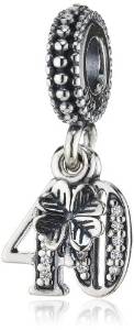 Pandora Number 40 Cubic Zirconia Stones Charm image