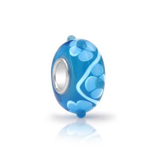 Pandora Ocean Blue Flower Murano Glass Charm