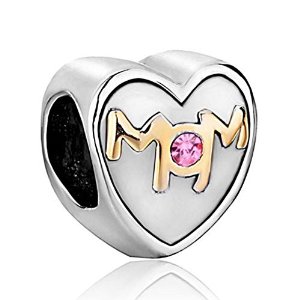 Pandora October Birthstone MOM Heart Charm