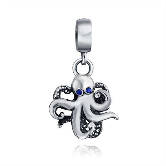 Pandora Octopus With Aquamarine Crystal Charm