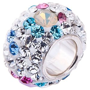 Pandora Opal And Blue Pink Crystals Sterling Silver Charm