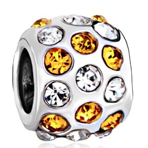 Pandora Orange Clear Rhinestone Charm image