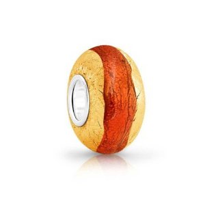 Pandora Orange Simulated Citrine Gold Foil Charm image