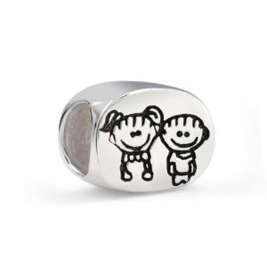 Pandora Oval Sister Brother Charm image