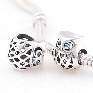 Pandora Owl Blue Zircon Charm