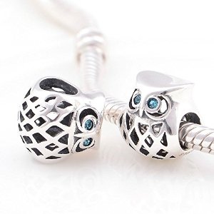 Pandora Owl Blue Zircon Charm image