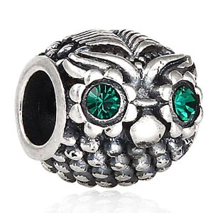 Pandora Owl With Green Crystal Eyes Charm image