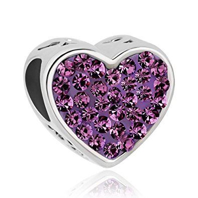 Pandora PURPLE HEARTS Charm