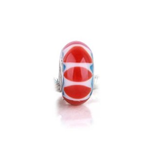 Pandora Patriotic Fireworks Murano Glass Silver Charm