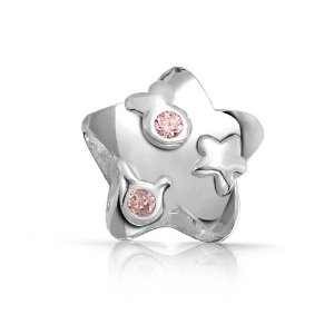 Pandora Patriotic Simulated Pink Topaz CZ Star Charm image