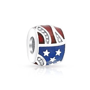 Pandora Patriotic Stars Stripes USA Flag Charm