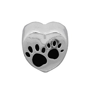 Pandora Paw Print On Heart Charm image