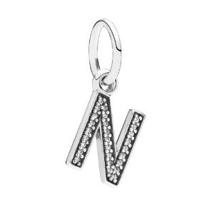 Pandora Pearl Cubic Zirconia Alphabet N Charm