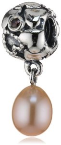 Pandora Pearl Of Hearts Natural Pearl With Brown Cz Charm image