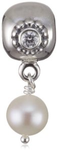 Pandora Pearl Of Wisdom White Pearl And Clear Cz Charm