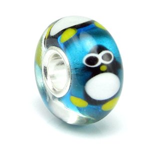 Pandora Penguin Blue Glass Charm