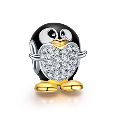 Pandora Penguin White Black Yellow Feet Charm