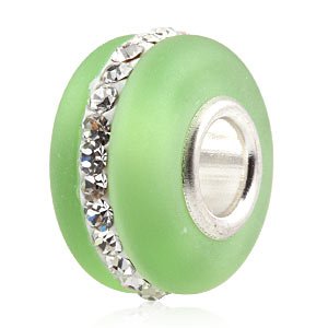 Pandora Peridot Murano Frosted Glass Clear Swarovski Charm image