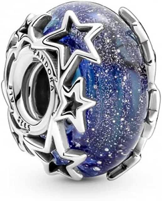 Pandora Periwinkle Stars Murano Glass Charm