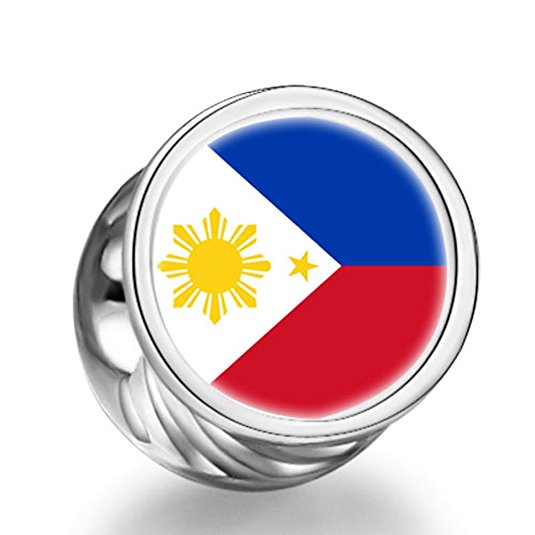 Pandora Philippines Flag August Birthstone Photo Charm image
