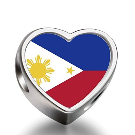 Pandora Philippines Flag Heart Photo Charm image
