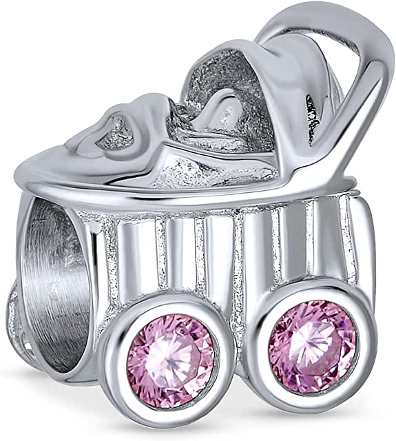 Pandora Pink Baby Buggy Swarovski Crystal Charm image