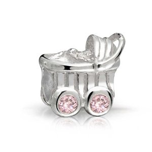 Pandora Pink CZ Baby Carriage Charm image