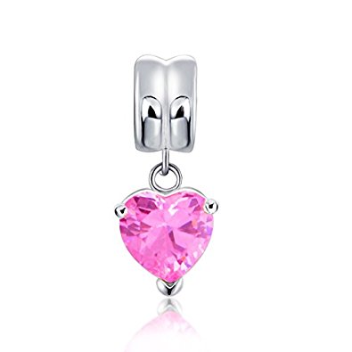 Pandora Pink CZ Dangle October Birthstone Charm image