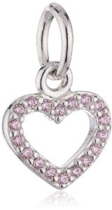 Pandora Pink CZ Heart Silver Charm