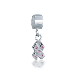 Pandora Pink CZ Ribbon Dangle Charm image