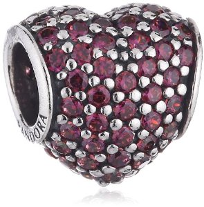 Pandora Pink CZ Silver Heart Charm image