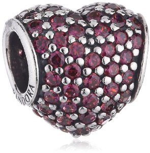 Pandora Pink CZ Silver Heart Charm