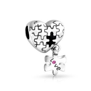 Pandora Pink Crystal Love Puzzle Charm image