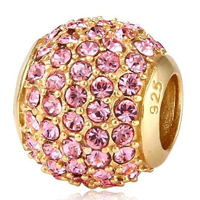 Pandora Pink Crystals Gold Plated Charm image