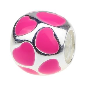 Pandora Pink Enamel Hearts Charm