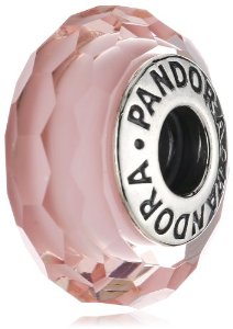 Pandora Pink Faceted Murano Glass Silver Core Bead Charm image