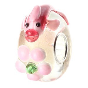 Pandora Pink Fish Flower Murano Glass Charm image