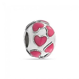 Pandora Pink Hearts Enamel Charm