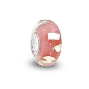 Pandora Pink Metallic Glitter Murano Glass Charm