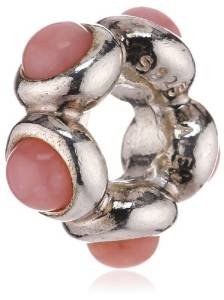 Pandora Pink Opal Clear Aqua Swarovski Crystals Ball Charm image