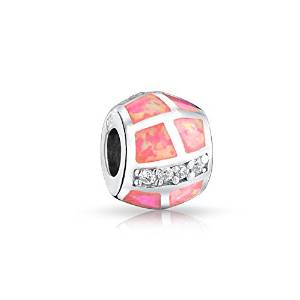 Pandora Pink Opal Inlay Barrel Charm image