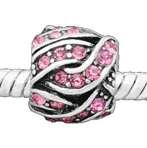 Pandora Pink Rhinestone Knitting Ball Charm image