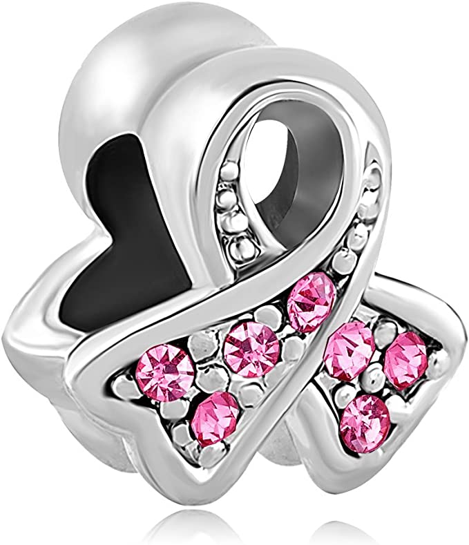 Pandora Pink Ribbon Fight Breast Cancer Awareness CZ Charm image