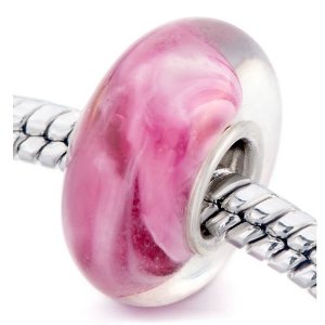 Pandora Pink Rose Murano Glass Charm image