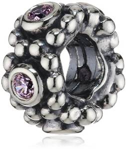 Pandora Pink Stones Silver Plated Charm