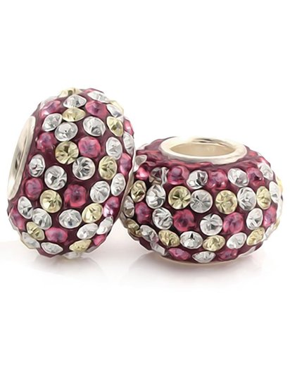 Pandora Pink White Austrian Crystal Charm image