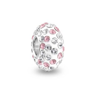 Pandora Pink White Crystal Charm image