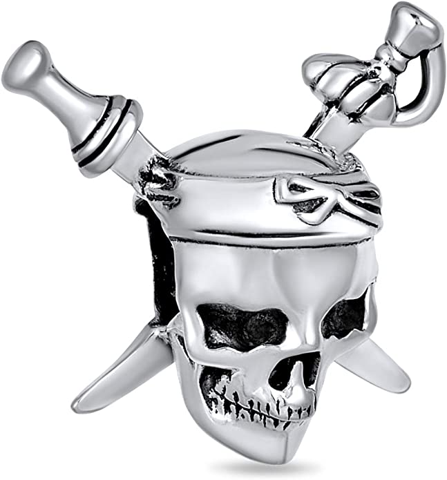 Pandora Pirate Skull Crossbones Halloween Charm